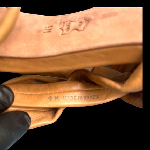 Tory Burch Lambskin Leather Strappy Tie/Wrap Stiletto Heels Sandals Size 9 EUC - Picture 4 of 8